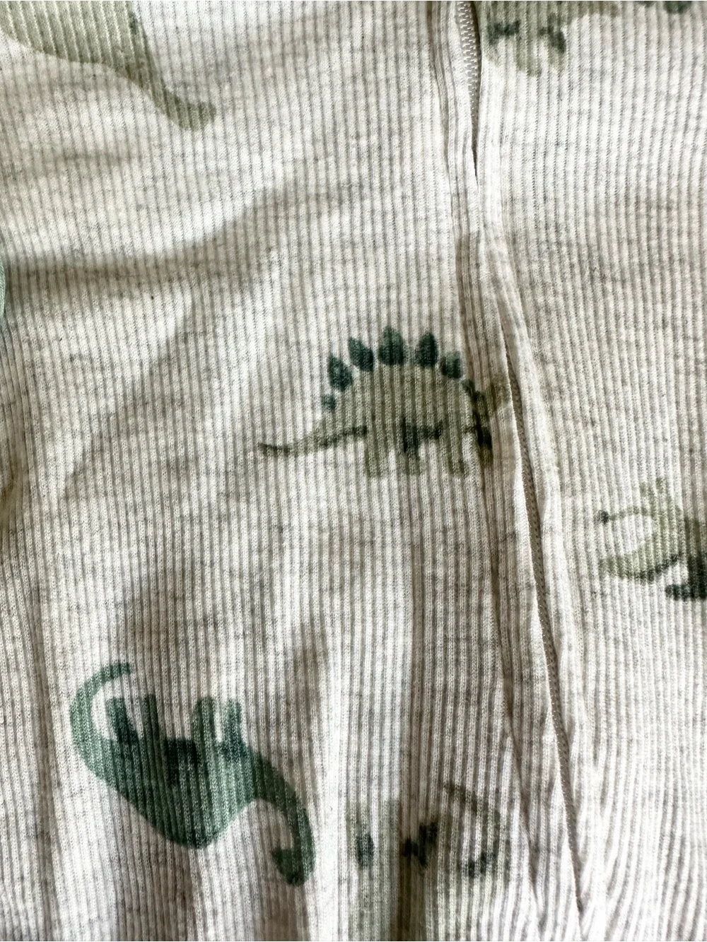 Carter's Light Green Ribbed Dinosaur Footed One-Piece